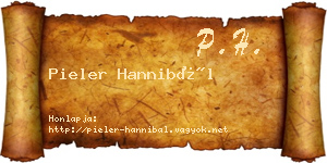 Pieler Hannibál névjegykártya